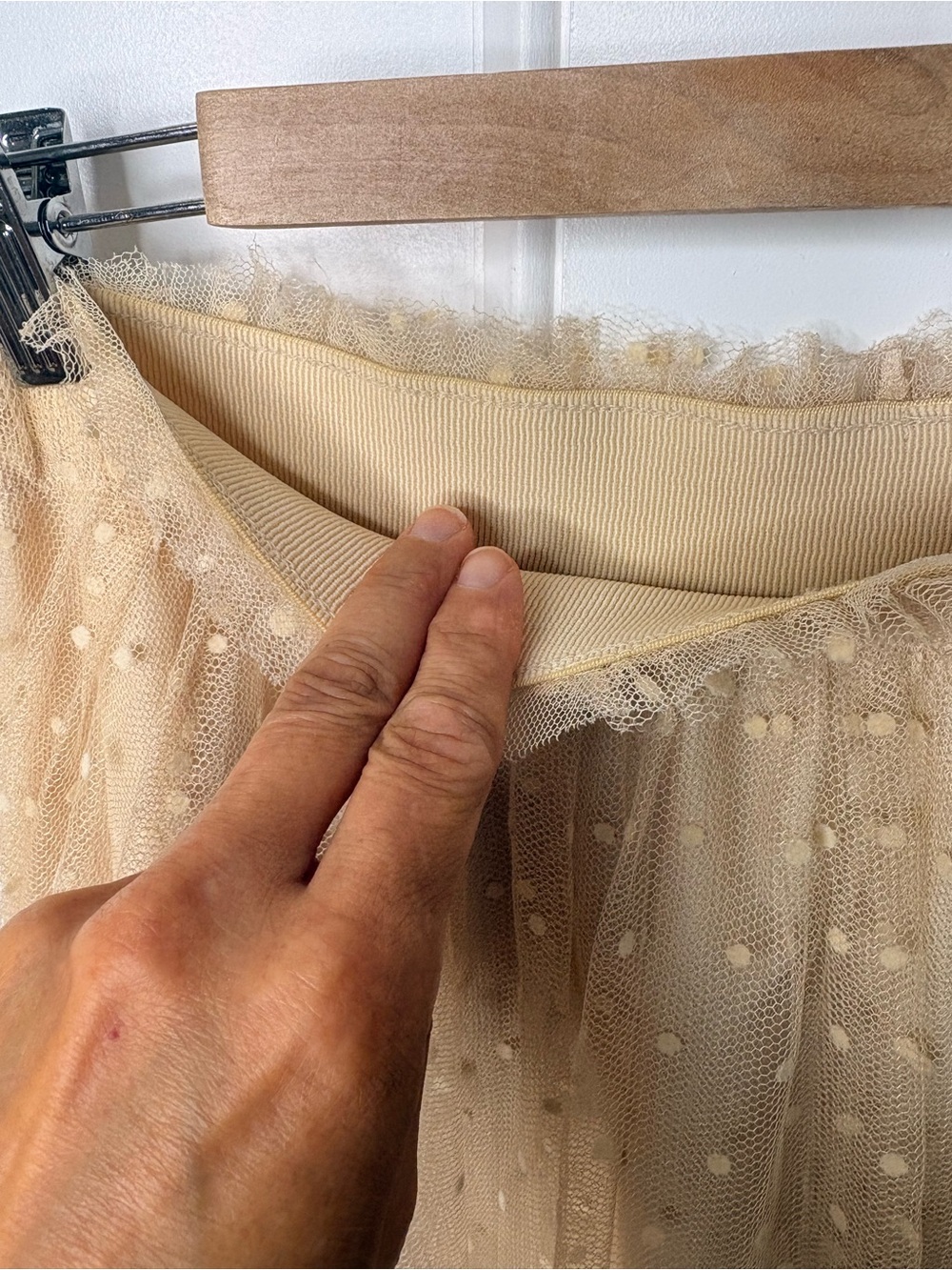 Disney by Lauren Conrad polka Dot Tulle Midi Skirt in Beige - Picture 4 of 16